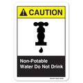 Signmission ANSI Caution, Alum, 18" x 12", Landscape, Non-Potable Water Don't Drink OS-CS-A-1218-L-19781
